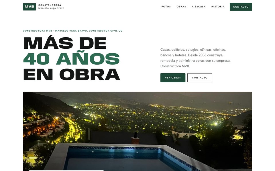Vista de la opción 2: el titular «Más de 40 años en obra» sobre una foto a todo el ancho.